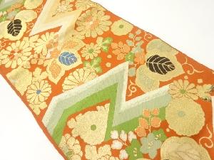 アンティーク　松皮菱に菊桐模様織出し袋帯（材料）